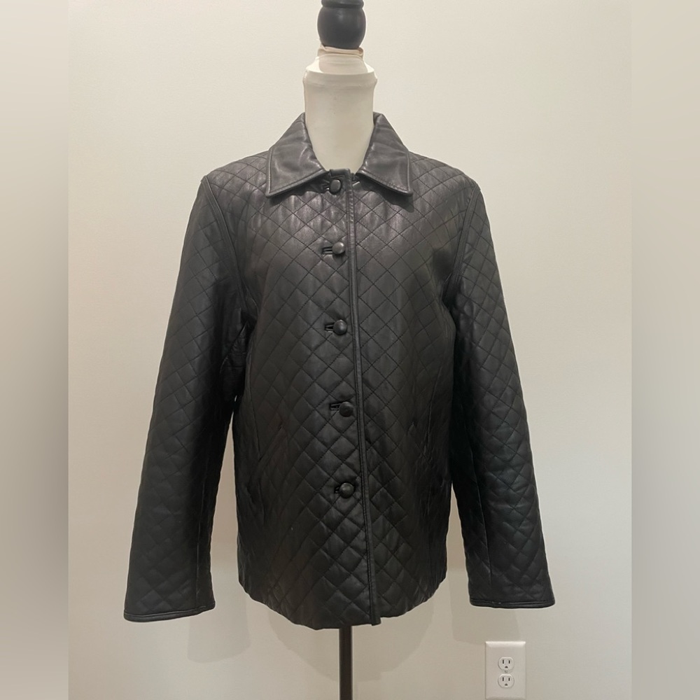 Siena black quilted leather jacket